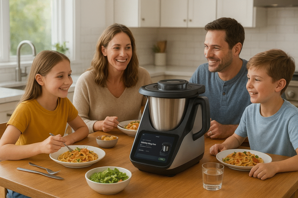 Family Dinner with Automatic Cooking Machines Family-enjoying-food-cooked-by-Automatic-Cooking-Machines