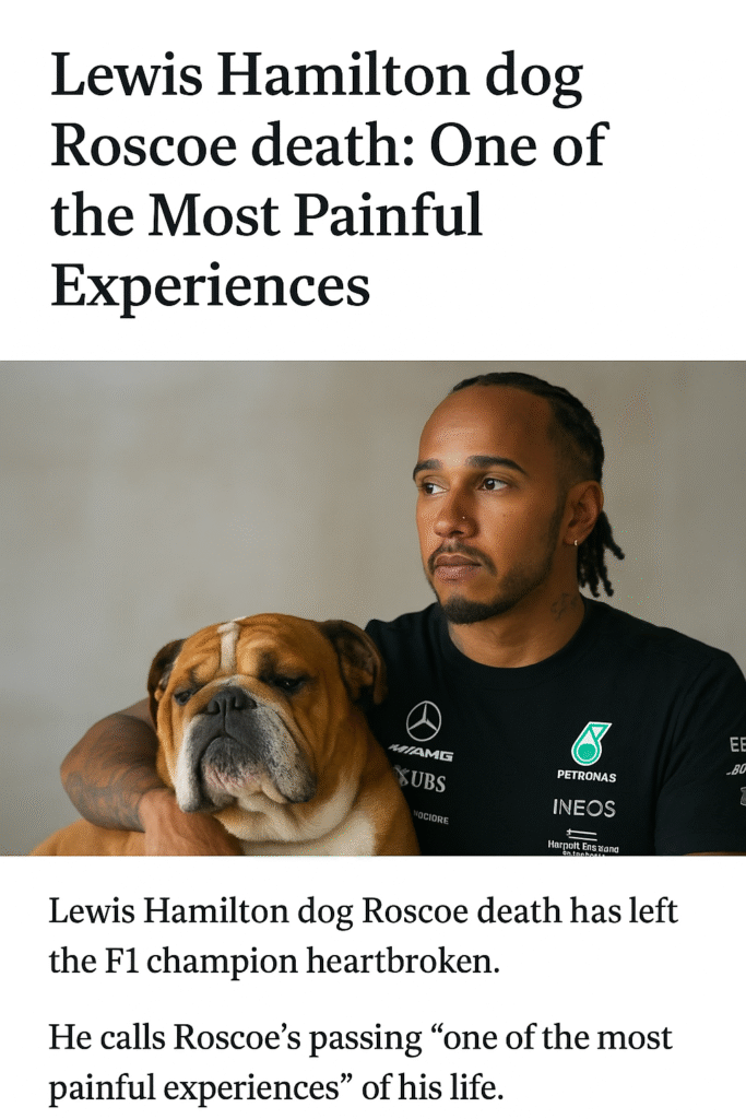 Lewis Hamilton Dog Roscoe Death