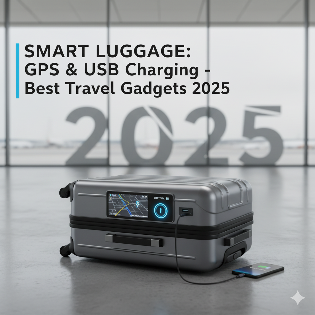 Smart luggage with GPS tracker and USB charging