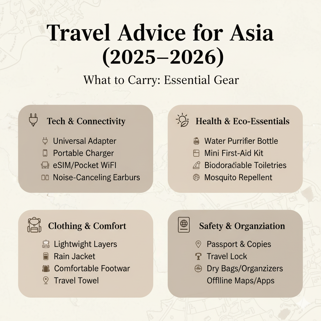 Travel Advice for Asia (2025–2026): What to Carry