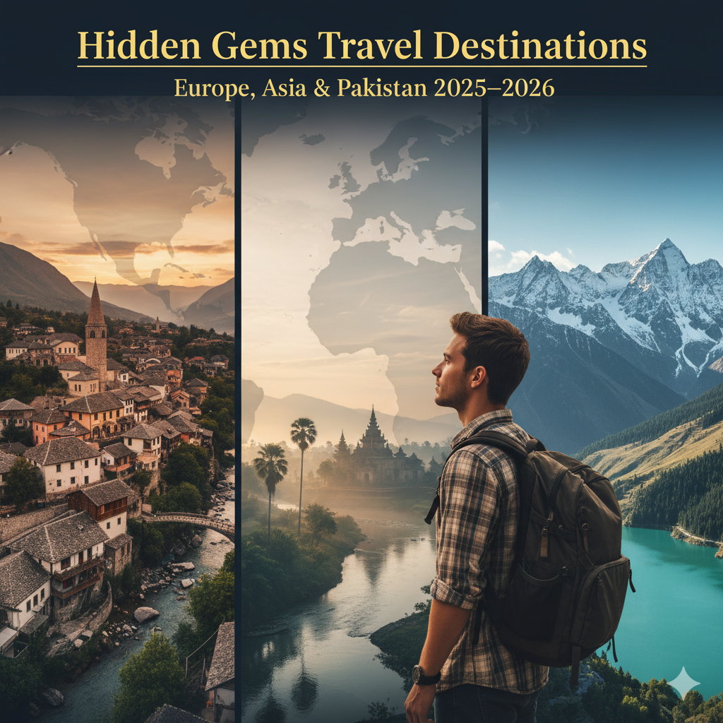 Traveler exploring hidden gems travel destinations in Europe, Asia & Pakistan 2025–2026