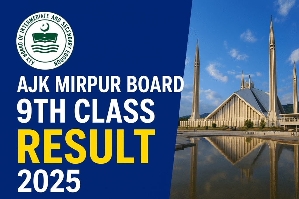 AJK Mirpur Board 9th Class Result 2025 online check and SSC updates