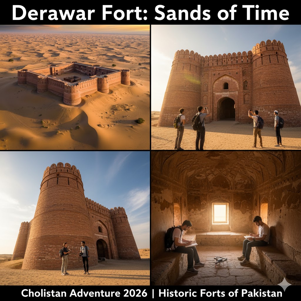 Aerial view of Punjab’s Derawar Fort in Cholistan Desert showing grandeur of historic forts in Pakistan