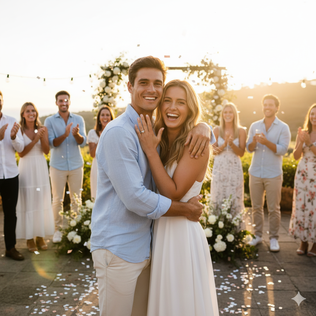 Alex De Minaur and Katie Boulter celebrate their engagement