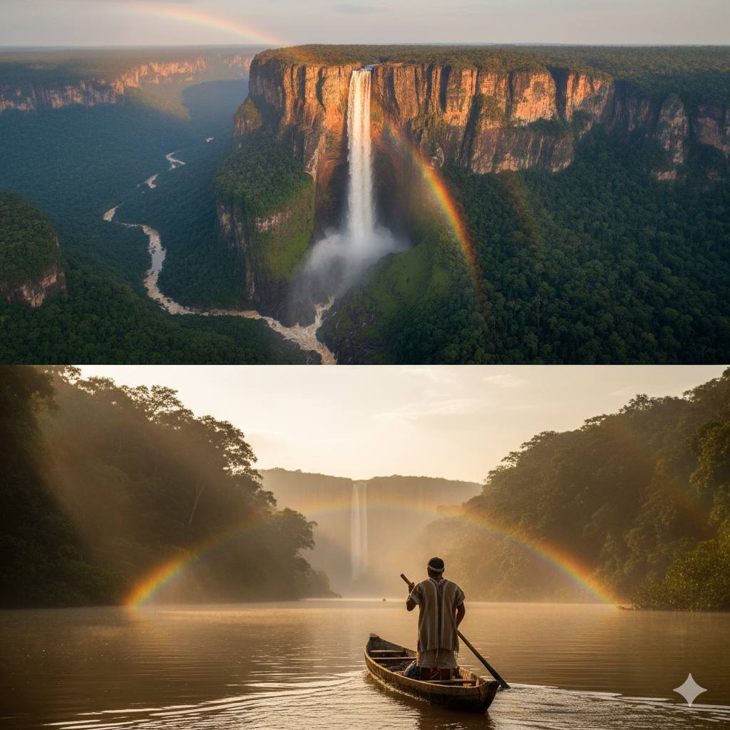 Angel Falls river canoe