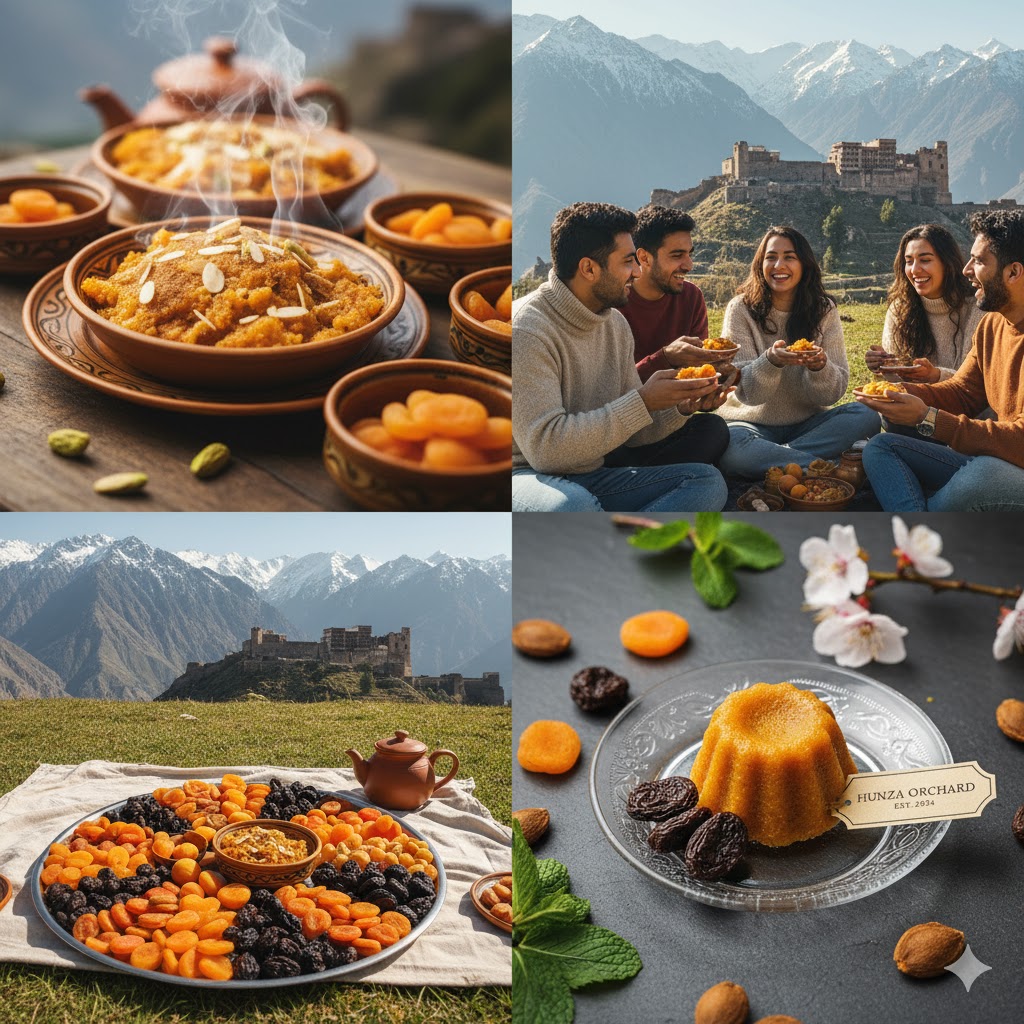 Apricot halwa and dried apricot platter served near Baltit Fort, Hunza