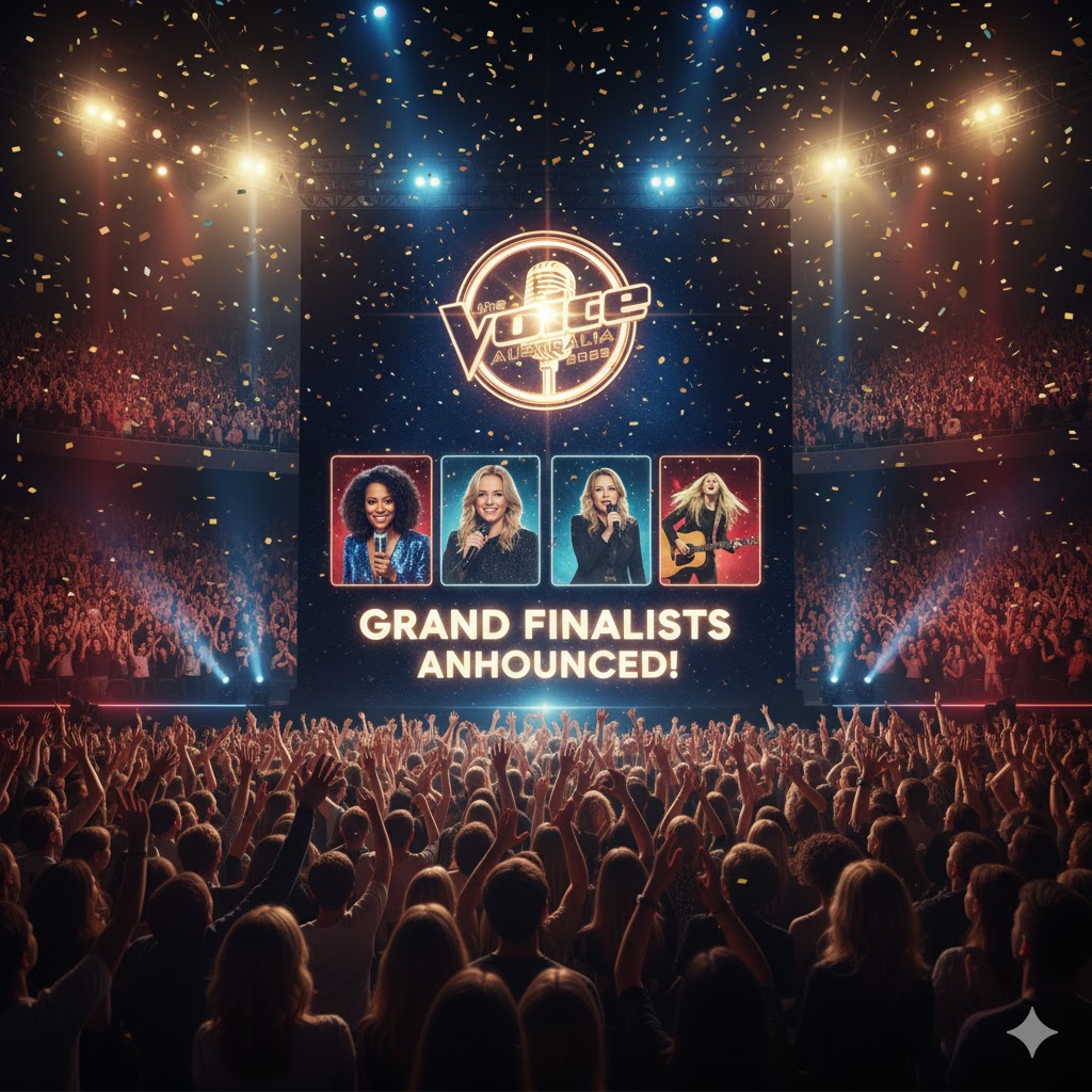 Audience cheering as the top four finalists are announced on The Voice 2025. Audience cheering as the top four finalists are announced on The Voice 2025.