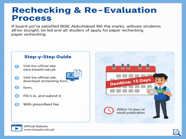 BISE Abbottabad Rechecking & Re-Evaluation Process
