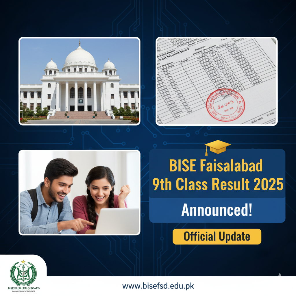 BISE Faisalabad 9th Class Result 2025 Announcement