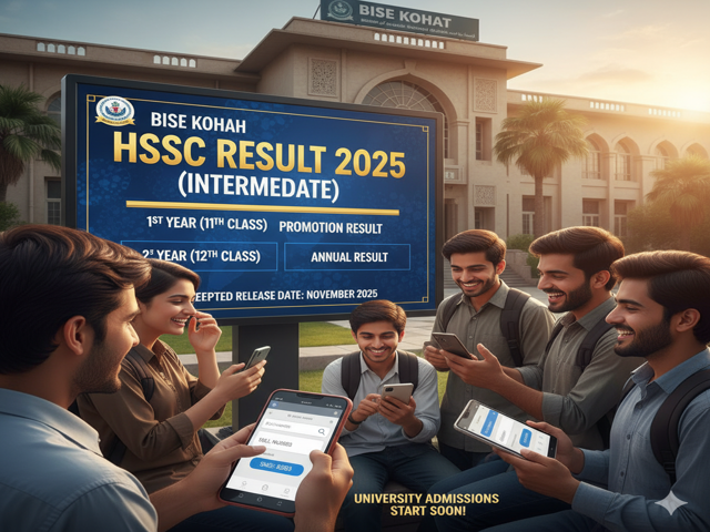 BISE Kohat HSSC Result 2025 (Intermediate)