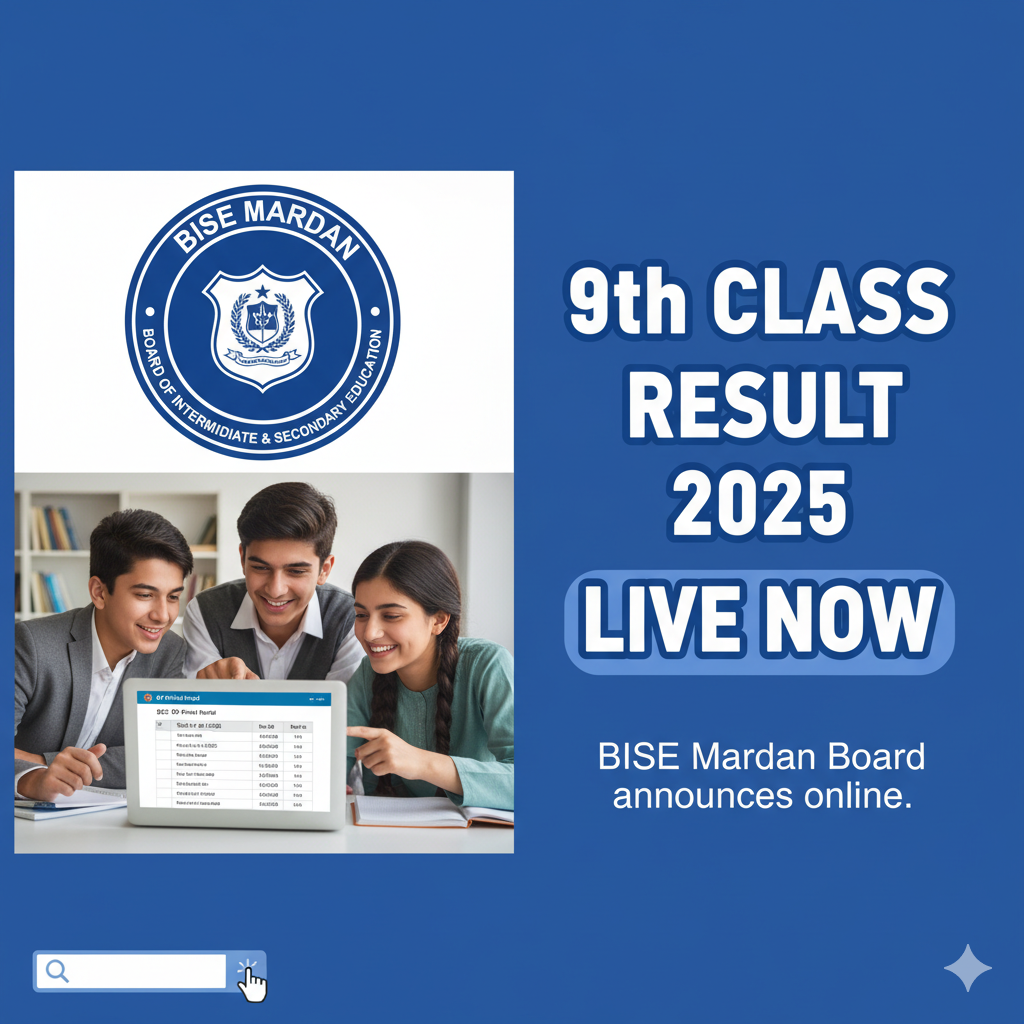 BISE Mardan 9th Class Result 2025 online check