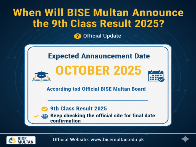 BISE Multan 9th Class Result 2025 Date