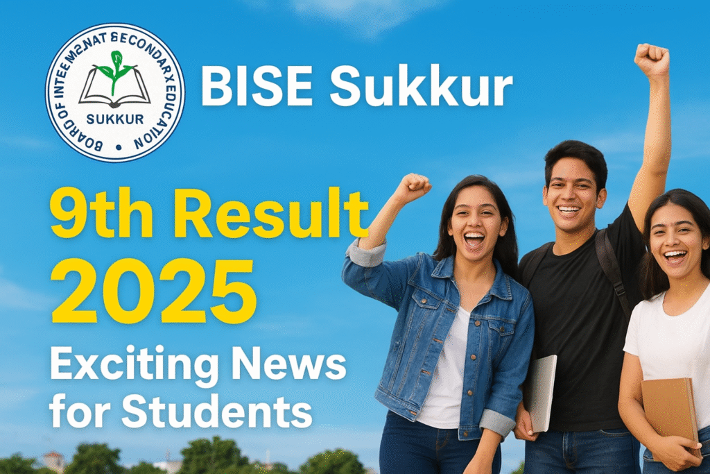 Students celebrating BISE Sukkur 9th Result 2025