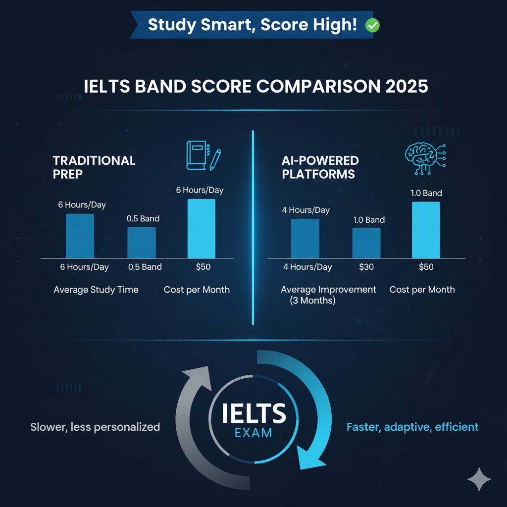 Band score chart comparison for IELTS preparation 2025