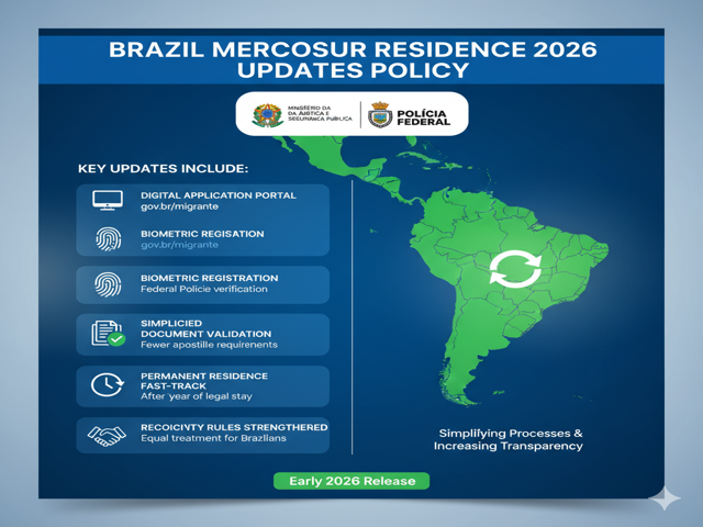Brazil Mercosur Residence 2026 Updates Policy