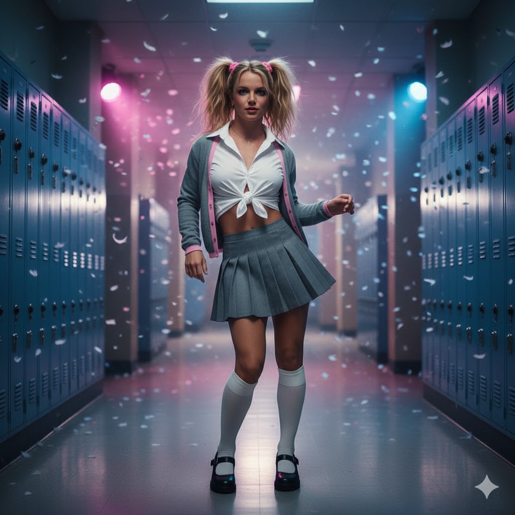 Britney Spears in school uniform from Baby One More Time video