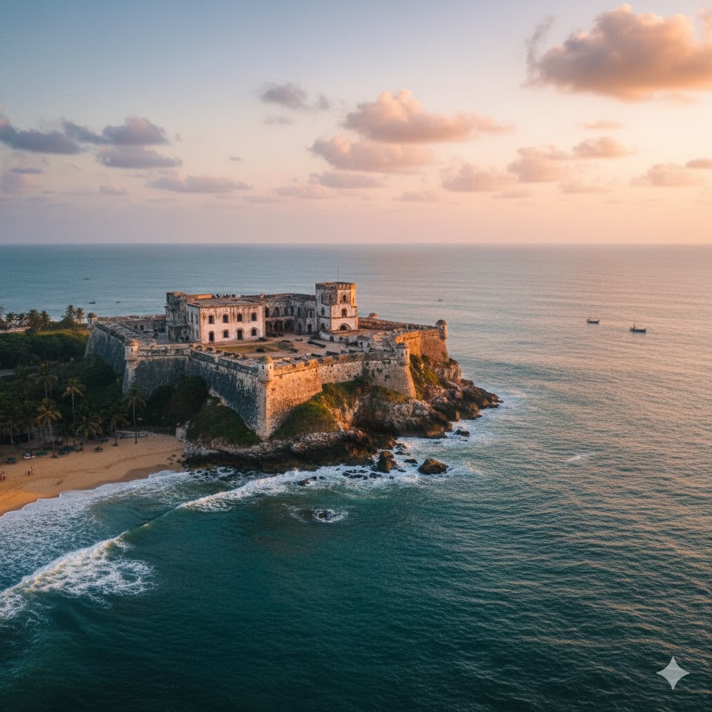 Cape Coast Castle overlooking Atlantic Ocean, Ghana