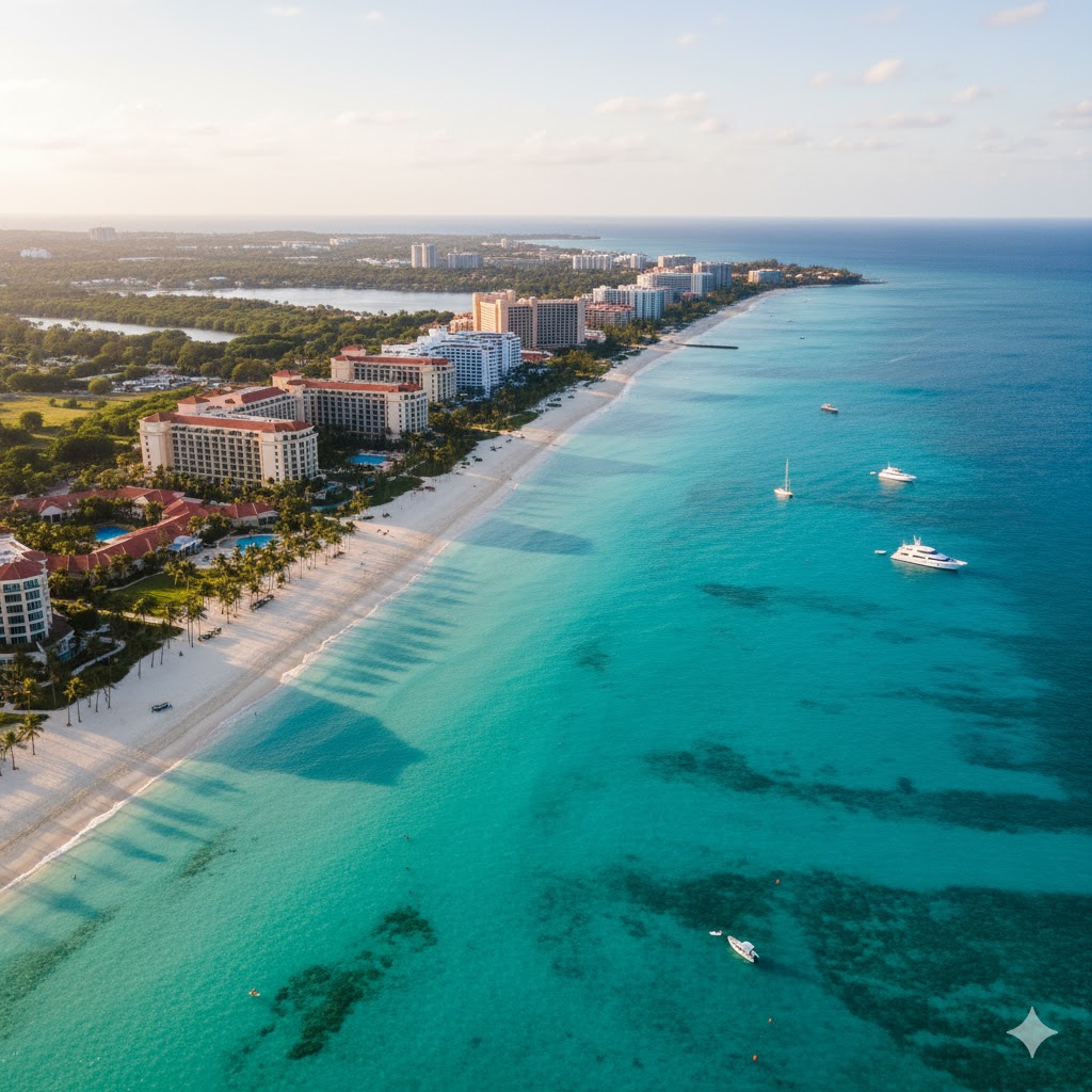 Cayman Islands Seven Mile Beach aerial view
