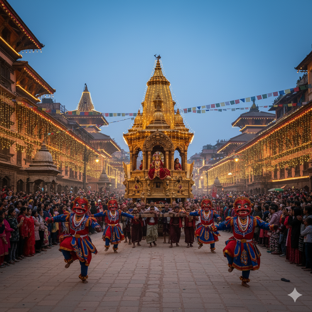 Chariot Procession of the Living Goddess Kumari