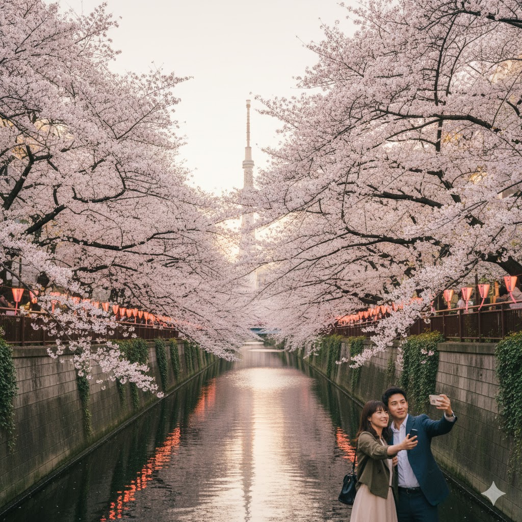 Cherry blossoms in Tokyo spring 2025 travel scene 