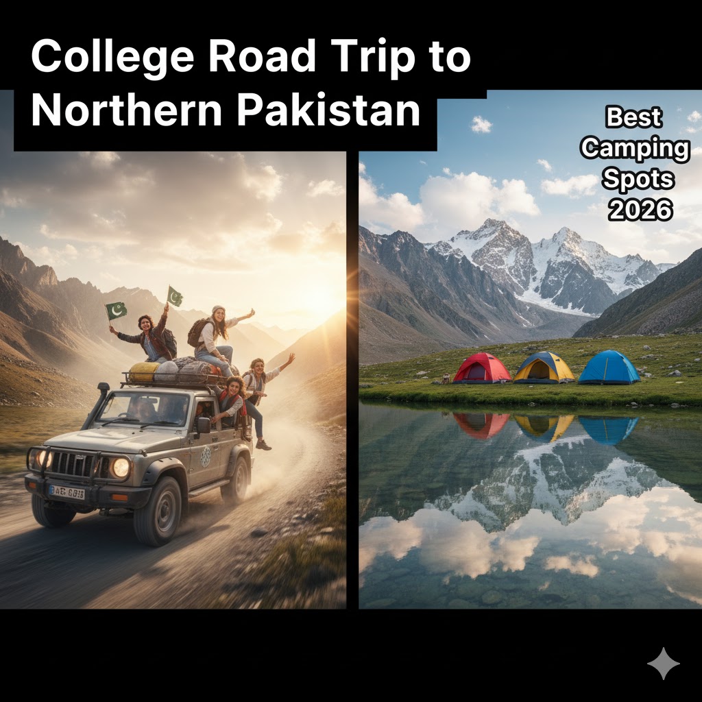 college road trip northern Pakistan, university travel 2026, student adventure Pakistan, Hunza tour, Skardu travel vlog, camping Pakistan, road trip guide 2026