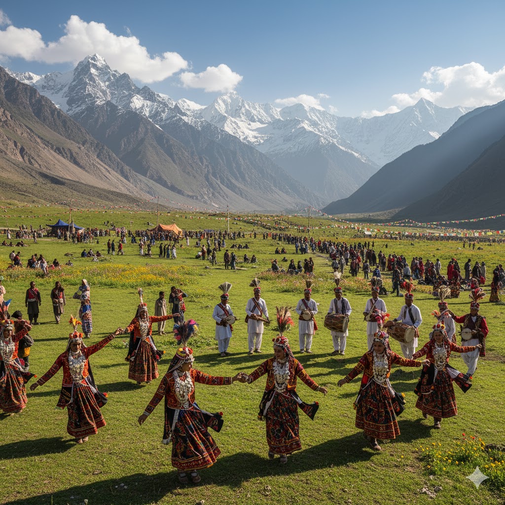 Colorful spring festival Qaqlasht in Chitral with local dances and scenic treks