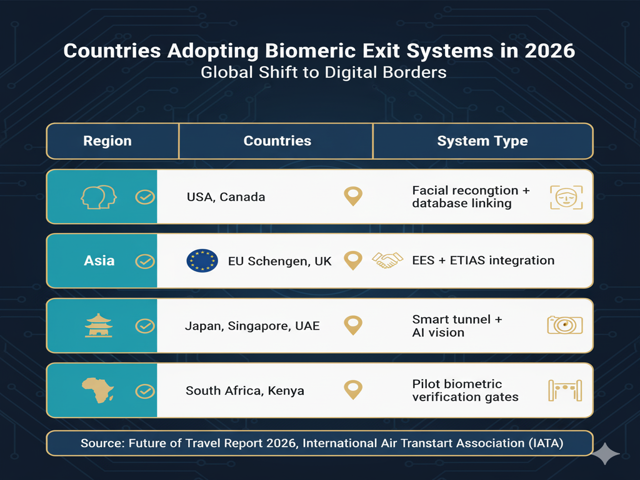 Countries Adopting Biometric Exit Systems in 2026