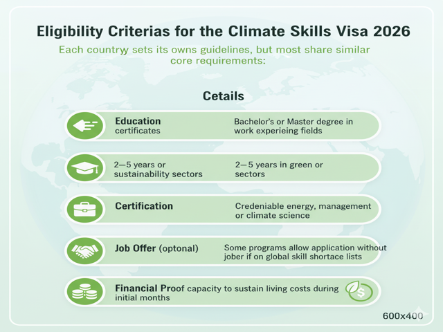 Criteria for Climate Skills Visa 2026