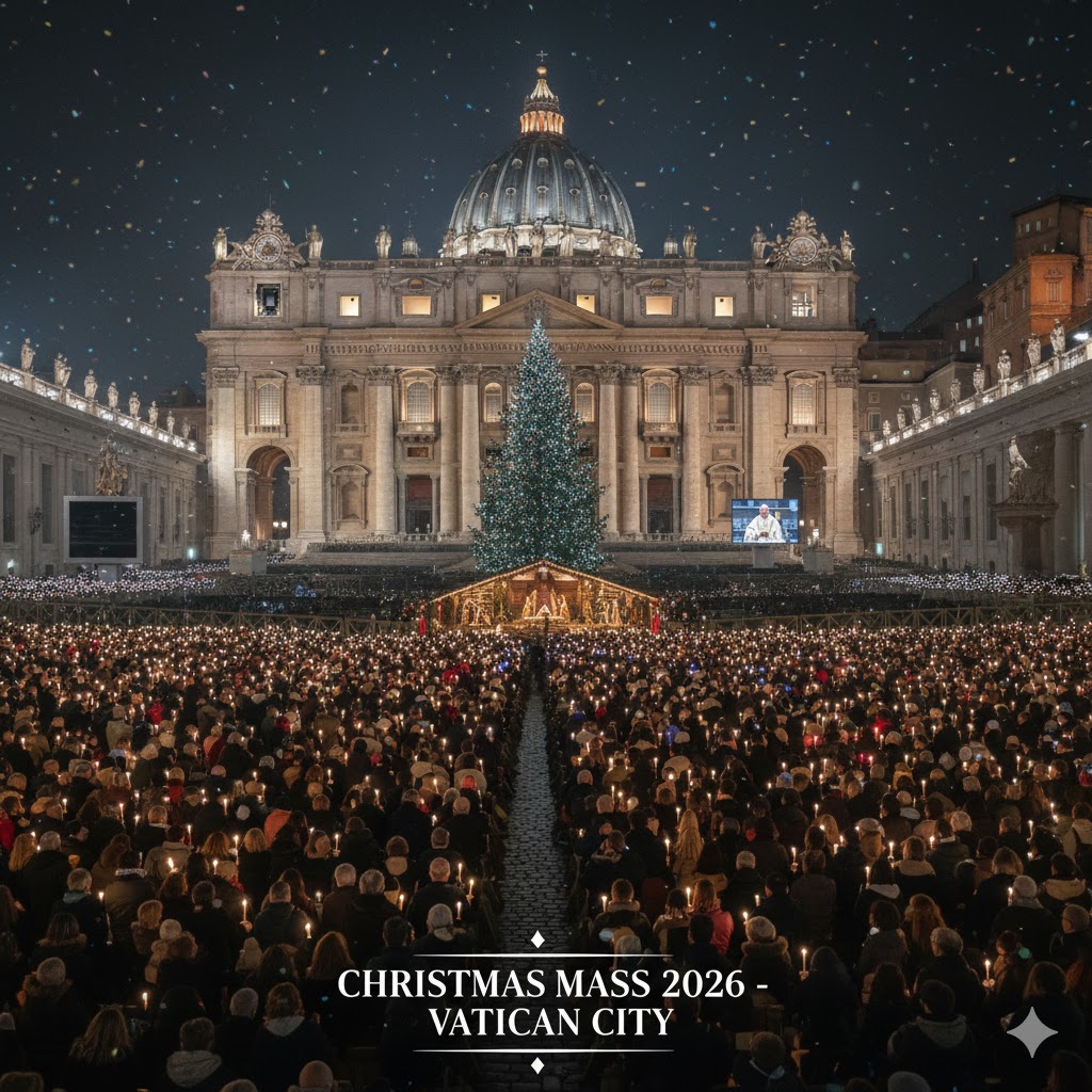 Crowd gathered for Christmas Mass 2026 in Vatican City