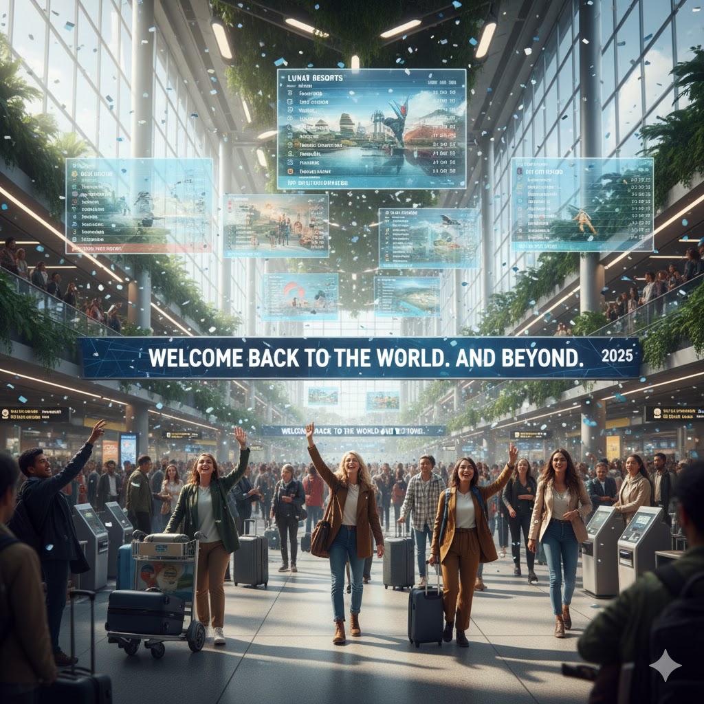 Crowded airport reopening in 2025 travelers excited for new destinations