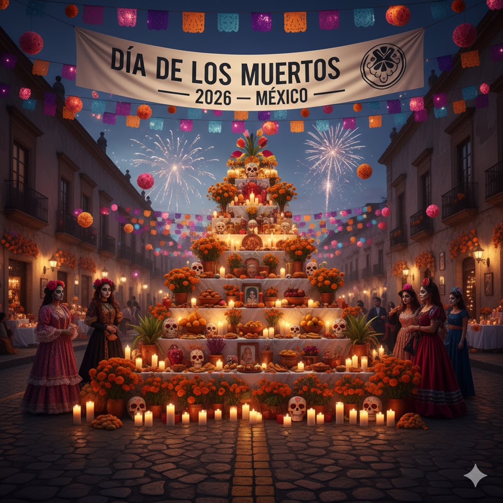 Decorated altars during Día de los Muertos 2026 in Mexico