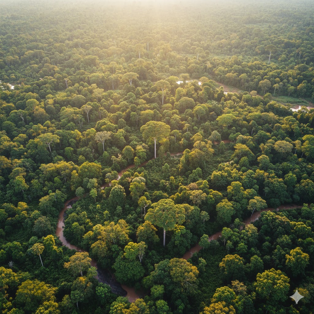 Dense tropical forest canopy in Congo-Brazzaville