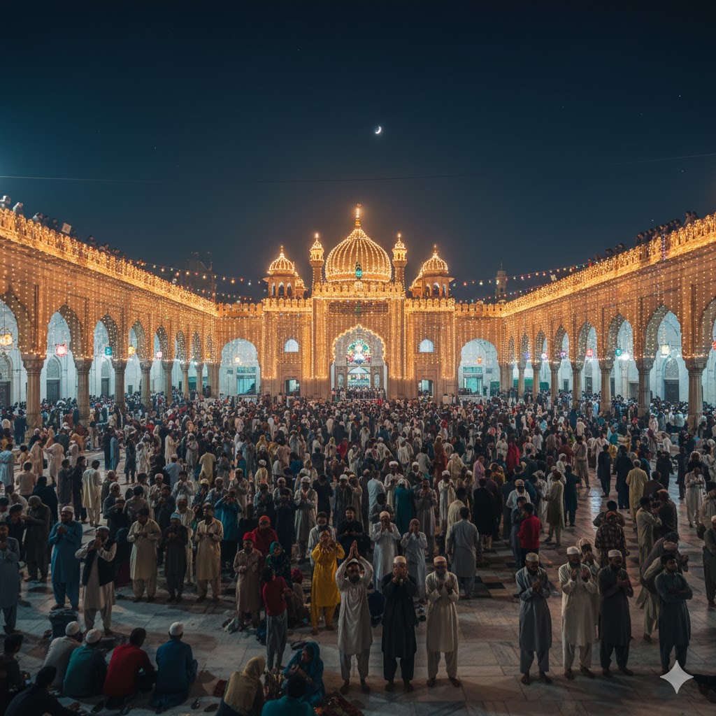 Devotees attending Urs of Data Ganj Bakhsh at shrine in Lahore, Punjab.