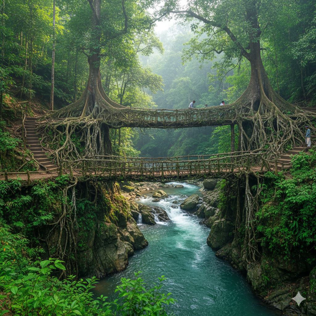 Double Decker Root Bridge, Nongriat