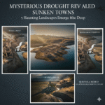 drought revealed sunken towns worldwide emerging from lakes during drought