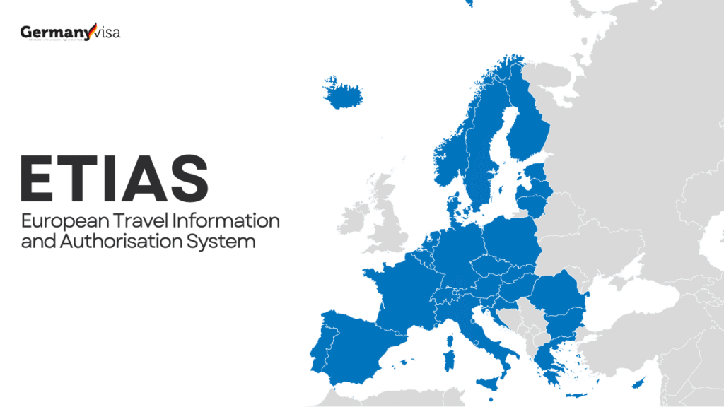 Map showing all Schengen Area countries requiring ETIAS authorization in 2025, including major European travel destinations