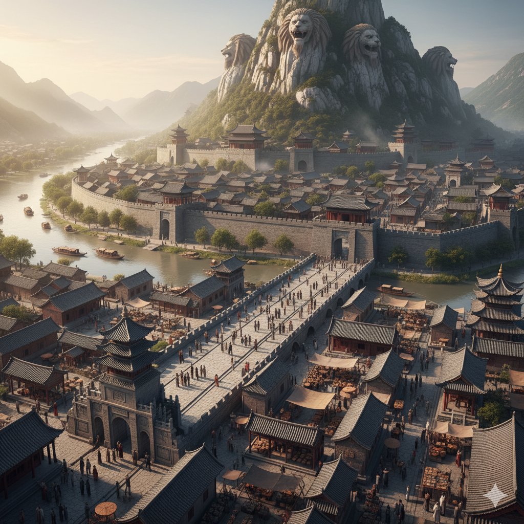 Eastern Han Dynasty - Lion City - Five Lion Mountain