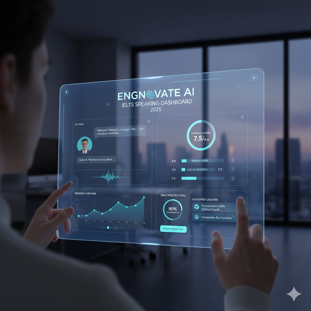 Engnovate AI-based IELTS speaking dashboard for students 2025