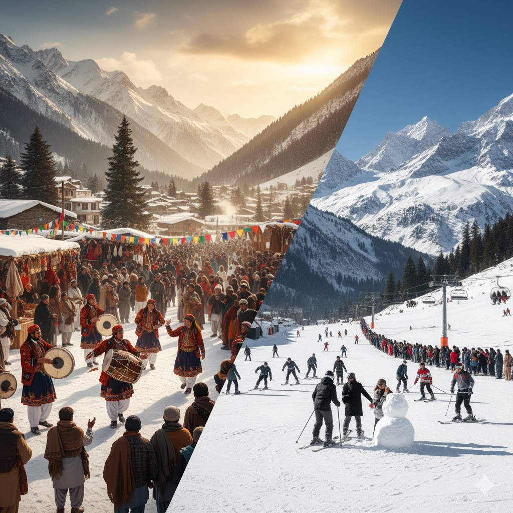 Festive crowd enjoying cultural and winter sports in KP and Gilgit-Baltistan valleys