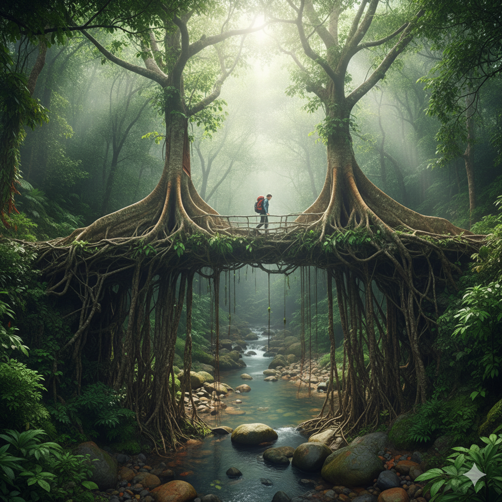 Ficus elastica (Indian Rubber Fig Tree) at Meghalaya Living Root Bridges