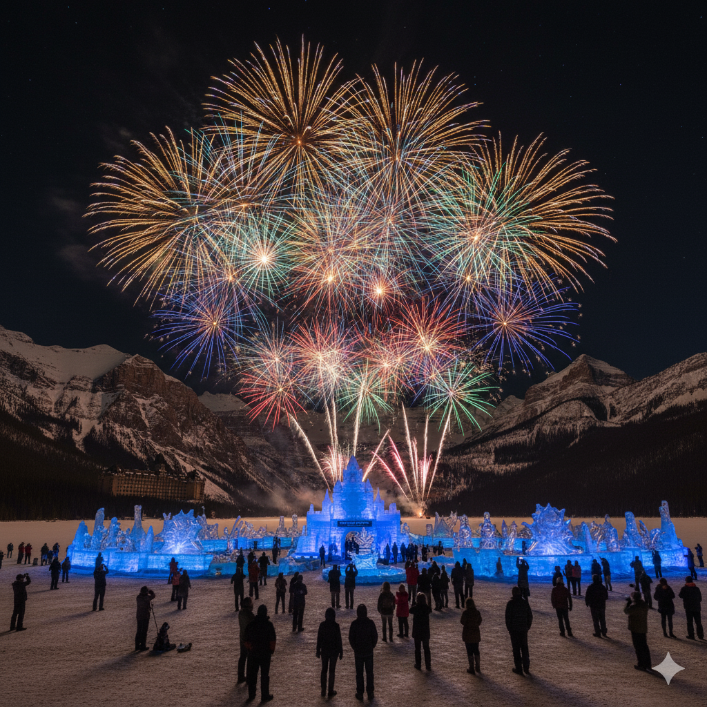 Banff fireworks Ice Magic Festival