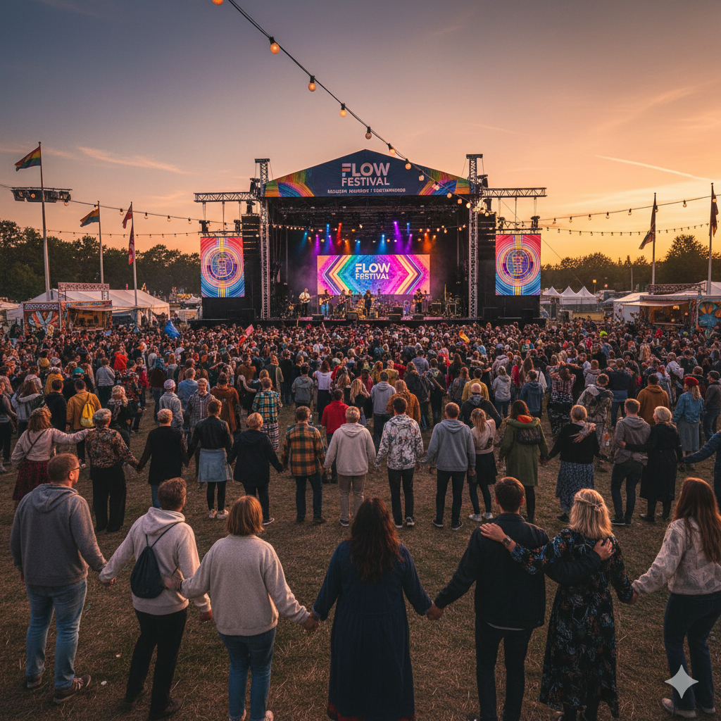 Flow Festival crowd together Helsinki 2026