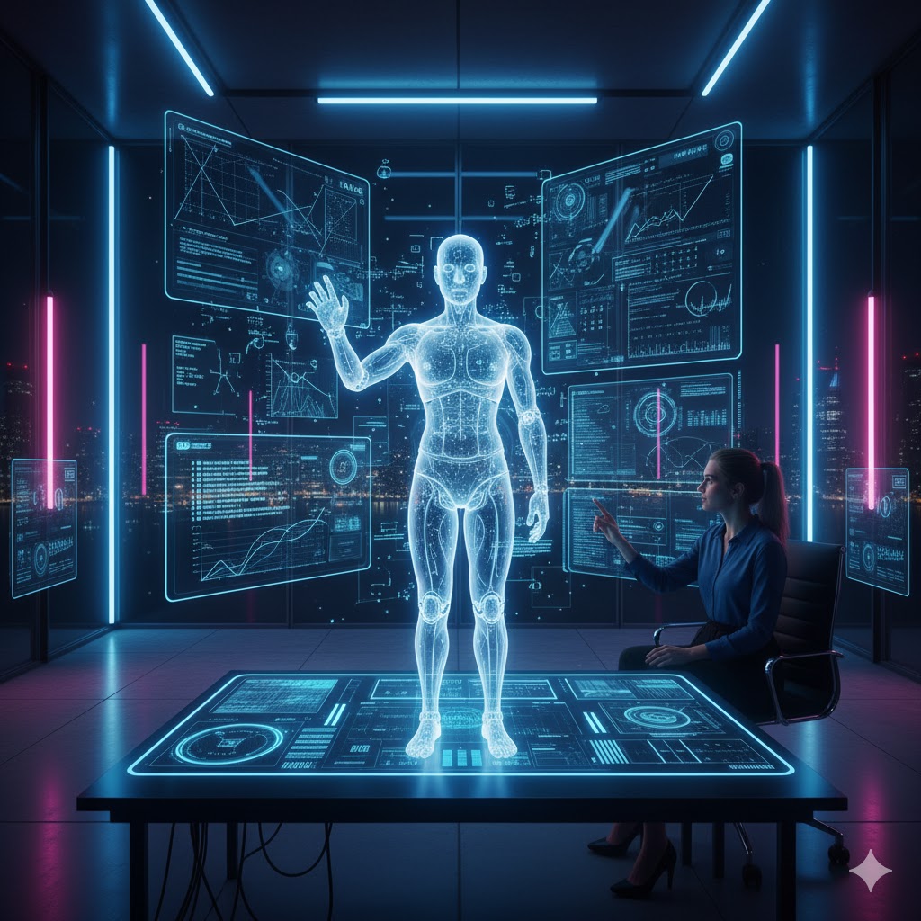 Futuristic AI system assisting in mathematics research through visualization Futuristic AI system assisting in mathematics research through visualization