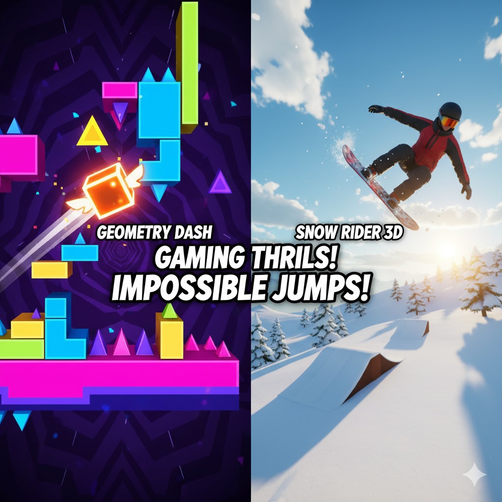 Geometry Dash & Snow Rider 3D
