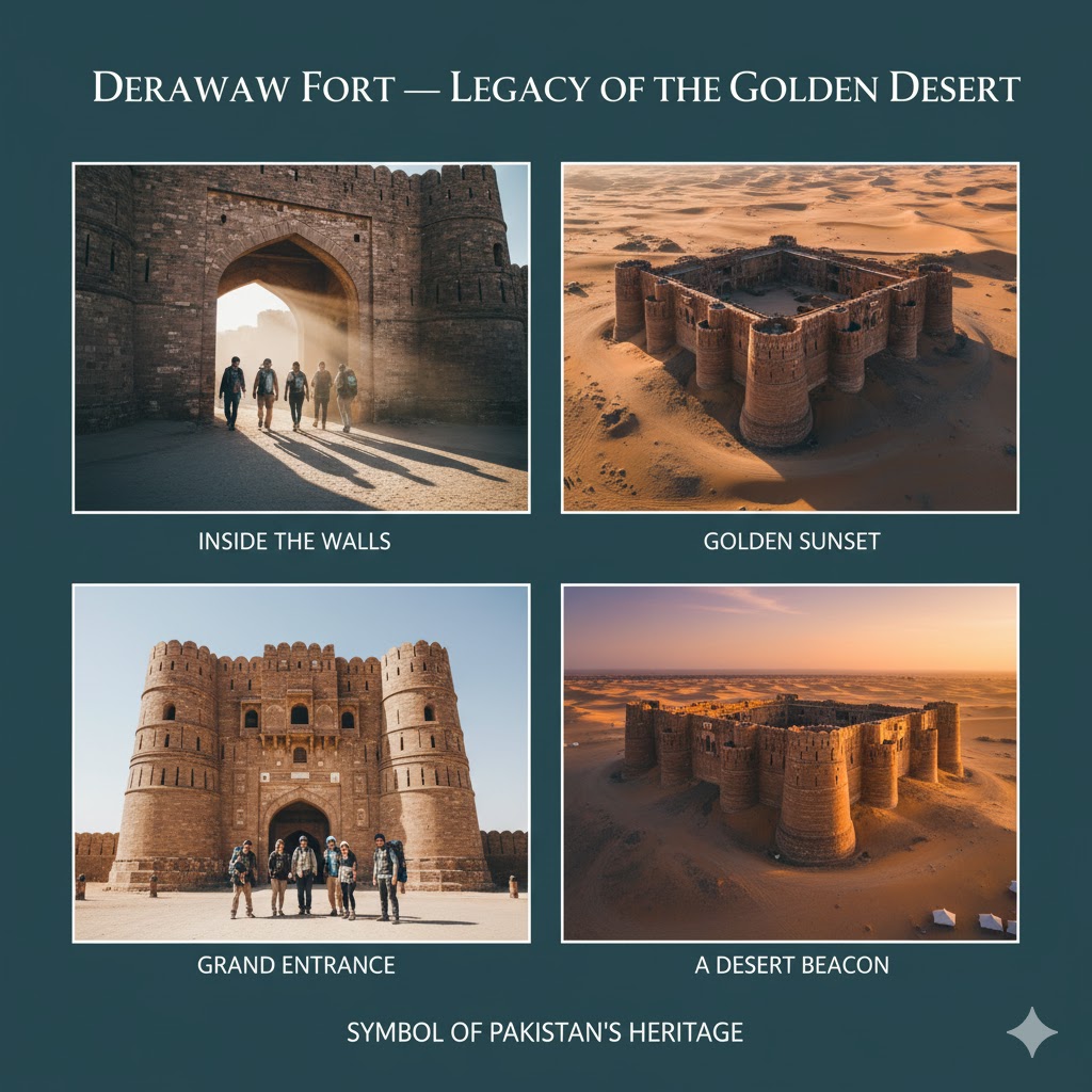 Golden sunset over Derawar Fort symbolizing Pakistan’s heritage legacy