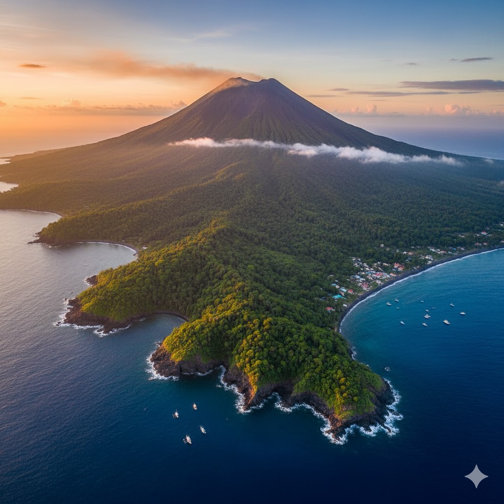 Grand Comore island with Mount Karthala volcano