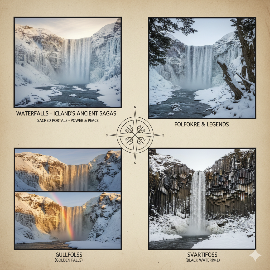 Gullfoss (Golden Falls) - Skógafoss - Svartifoss (Black Waterfall) 