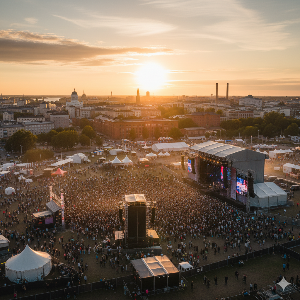 Suvilahti Helsinki Flow Festival location aerial view