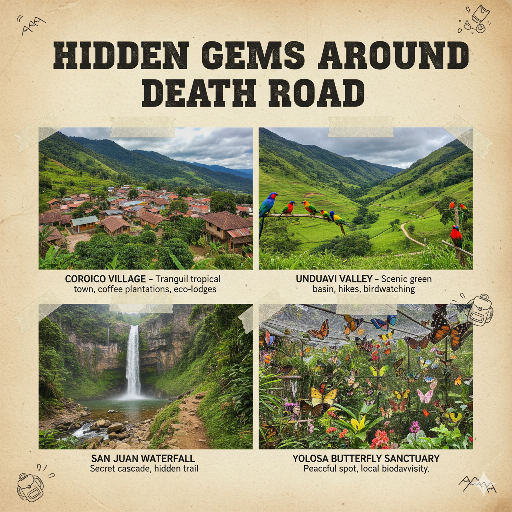 Hidden Gems Around Death Road - Coroico Village, Unduavi Valley, San Juan Waterfall, Yolosa Butterfly Sanctuary 