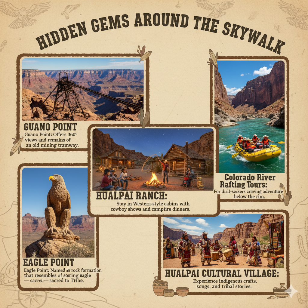 Hidden Gems Around the Skywalk - Eagle Point, Hualapai Ranch, Colorado River Rafting Tours, Hualapai Cultural Village